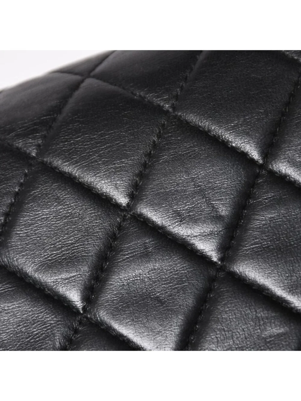 Chanel Quilted 25 Double Flap Chain Shoulder Bag Lambskin CC Logo Black Silver